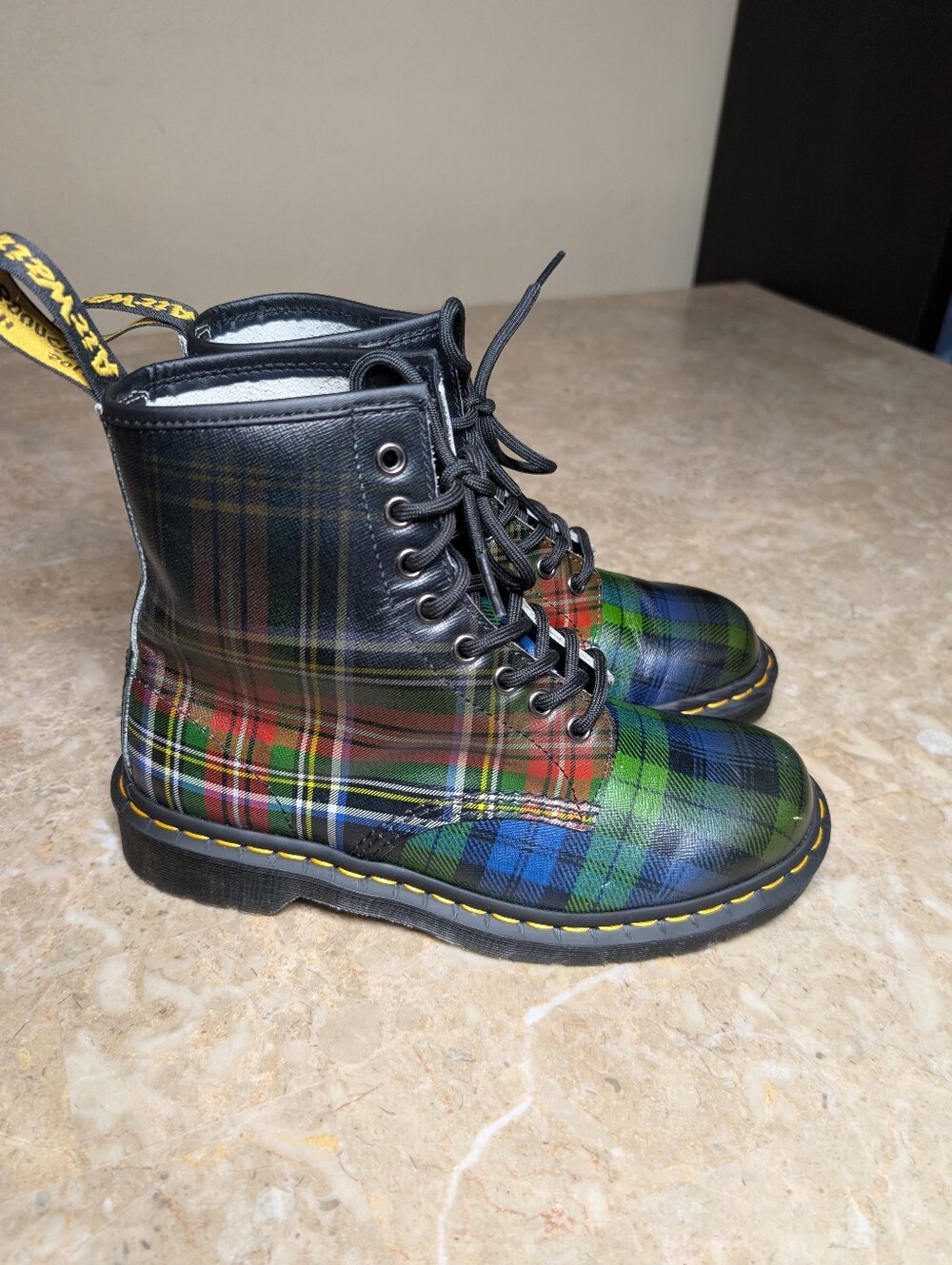 Dr, Martens 1460 Tartan Backhand Boot In Royal Stewart Women's Size 8 No Box